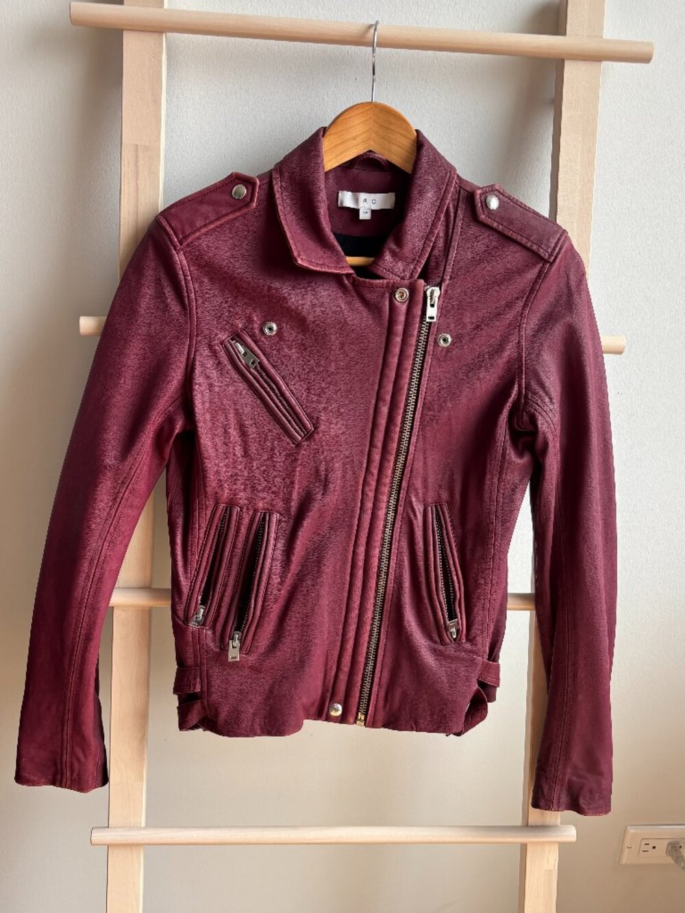 IRO Han Leather Moto Cropped Leather Jacket